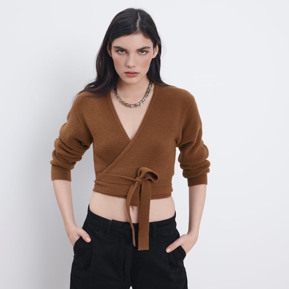 Zara Knit Wrap Sweater - Picture 3 of 9